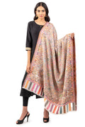 Naureen Women Pashmina Blend Kani Shawl with Floral Artwork, Warm and Soft, 40x80 inch