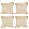 House of Quirk Polar Fleece Fabric Cushion Cover with Zipper Pack of 4 (Cream, 45 x 45 cm)