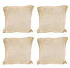 House of Quirk Polar Fleece Fabric Cushion Cover with Zipper Pack of 4 (Cream, 45 x 45 cm)