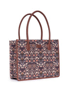 ZOUK Kashmir blooms Floral Printed Jute Handcrafted Multicolor Women's Stylish Tote Bags | Tote Handbag| Shoulder bag with double handle