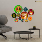 Artvibes Don't Forget To Be Awesome Decorative Round Shape MDF Wooden Wall Hanging | Quotes Decor Item | Wall Poster | Office Decor | Mdf Wall Decoration | Gift Items (WPS_145N), Set of 11