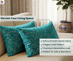 RD TREND® Velvet Rectangular 12x18 Inches Cushion Covers Set of 2 | Throw Pillow Covers for Sofa, Bed & Living Room | Perfect for Home Décor Sea Green