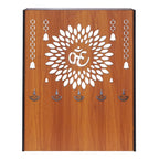 KamlaArt OM Wooden Temple Beautiful MDF Wooden Temple/Pooja Mandir for Home and Office/Wall Mounted Temple Home Decor Temple (15.35 Inches) Brown