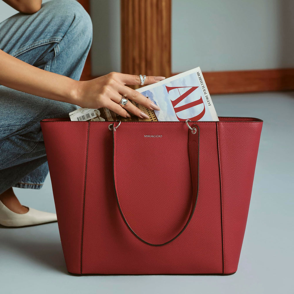 Miraggio Carmin Tote Bag |Tote Bags for Women for Office Use | Fits Upto 16 Laptop | Women Shoulder Bag