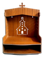 DIVOKAH Beautiful Wooden Christian Temple for Home/Christian Altar (8 Mm Plywood Thickness) (Wdn Altar)