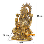 KridayKraft Laxmi ji Metal Statue for Pooja Room,Maa Laxmi Idol Murti Decorative Your Home,Office & Religious Idol Gift Article,Showpiece Figurines..., Gold