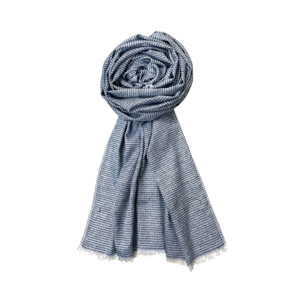 FAHABO Shimmer Woven Cotton Blend Scarf for Women – Lightweight Hijab & Stole Wrap | 73 x 29 Inches (Dark Blue)