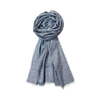 FAHABO Shimmer Woven Cotton Blend Scarf for Women – Lightweight Hijab & Stole Wrap | 73 x 29 Inches (Dark Blue)