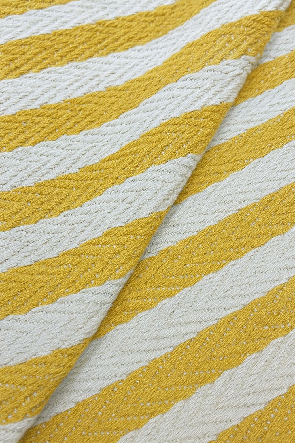 Award Velvet's - 100% Cotton - Yellow & White Stripes Cushion Covers Set of 2 (16 x 16 inches) - Cushion Covers for Sofa & Living Room Décor