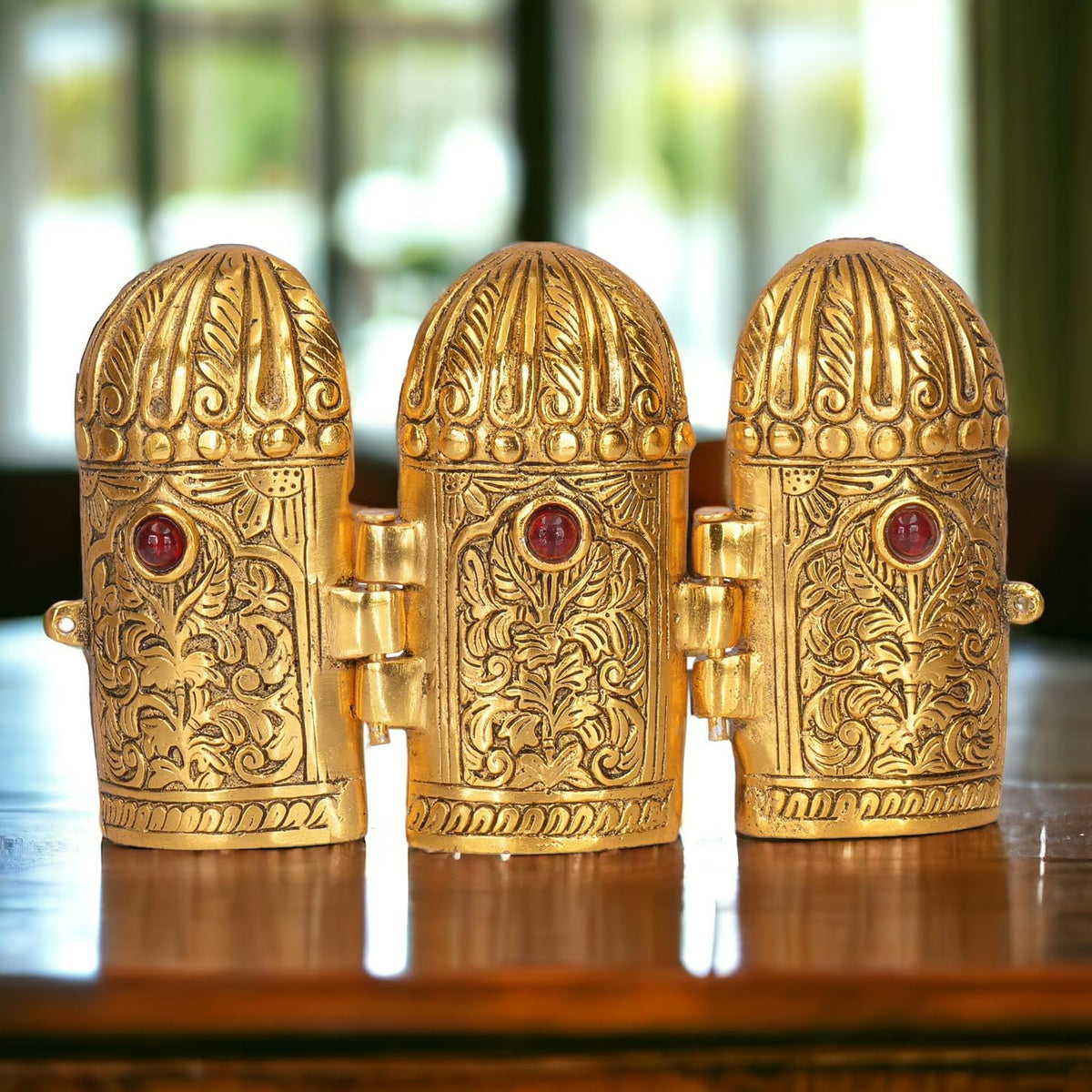 KridayKraft Metal Shri Ram Darbar Statue in Foldable Box for Pooja Lord Rama Laxman Sita & Hanuman Murti Religious Idol for Home Office Décor Decorative Showpiece Figurines,