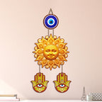 Artvibes Surya Dev Evil Eye Wall Hanging for Home Entrance Door Decor | Nazar Battu Protection Hanging for Living Room Bedroom Office | Vastu Positive Energy Decorative Gift (WH_85126N)