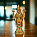 KridayKraft Aluminium Handicrafts Lord Tirupati Balaji Venkateswara Statue, Tirupati Balaji God Idol (Muliticolor)