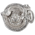 Kridaykraft Om Shaped Metal Silver Plated Incense Stick Holder (Agarbati Stand)