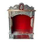 balveer Home n Office Temple Wooden Silver oxidised mandir Wall Hanging Temple.18L*6D inch