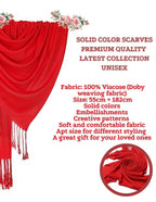 Chandwasia Viscose Dobby Weaving Scarf Stole | For Neck Covering Head Wrap Shoulder Drape Travel Casual Daily Use | Viscose Fabric | Red | Men Women | Long Shawl Wrap | Soft Texture Comfort Style