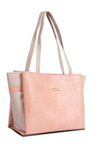 Carrylux Dual Tone Large Capacity Croco Pattern Tote Handbags Purses Shoulder Bag For Womens (Peach),Work Tote