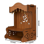 HOMEWEY DECOR Wooden Home Temple Handcrafted Support Heavy Idols Luxurious Finish Pooja Mandir for Home and Office Wall Mount for Room (Design8)