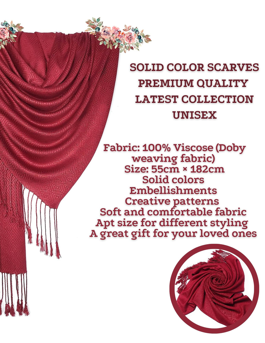 Chandwasia scarves, Viscose Doby Weaving Fabric stole & Shawl || Scarf STOLE for Girls/Ladies/Women/Men for Summer & Winters_STOLE_Sep_06_D15