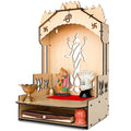 Townside® Moksha Temple Wooden Pooja Mandir for Home & Office, Puja Stand for Floor & Wall with LED Light (H: 20, L: 12, W: 12 inches) Modern Beige