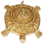ARTVARKO Brass Tortoise Ganesha for Good Luck Showpiece Turtle Kachua Ganesh Tortoise for Shree Yantra Feng Shui Vastu Long Life Career 8 Inch