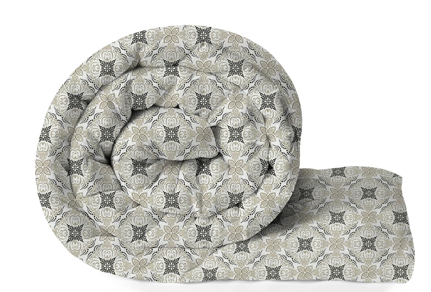 A Brand New - Umi Reversible Single Bed AC Comforter/Blanket/Quilt/Rajai 220 GSM Soft Microfiber Diamond Stitch (90 x 60 Inches/228cm x 152cm) - Comforter Single Bed|Silver & White Kafalo