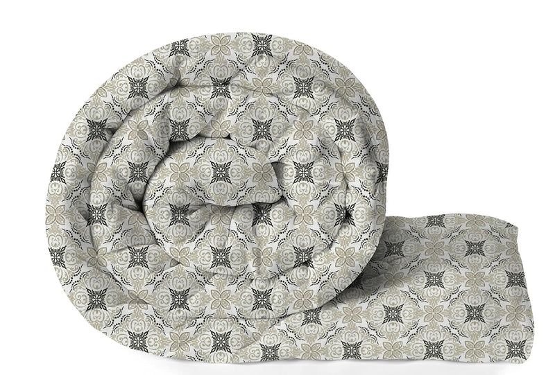 A Brand New - Umi Reversible Single Bed AC Comforter/Blanket/Quilt/Rajai 220 GSM Soft Microfiber Diamond Stitch (90 x 60 Inches/228cm x 152cm) - Comforter Single Bed|Silver & White Kafalo