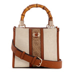 Guess Women's Natural/Latte Logo Textured Mini Bags| Ladies Purse Handbags | Gift For Ladies