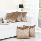 RD TREND Velvet Cushion Covers, 60 x 60 cm/24 x 24 inches,Pack of 5,250 TC, Back Zipper (Brown)