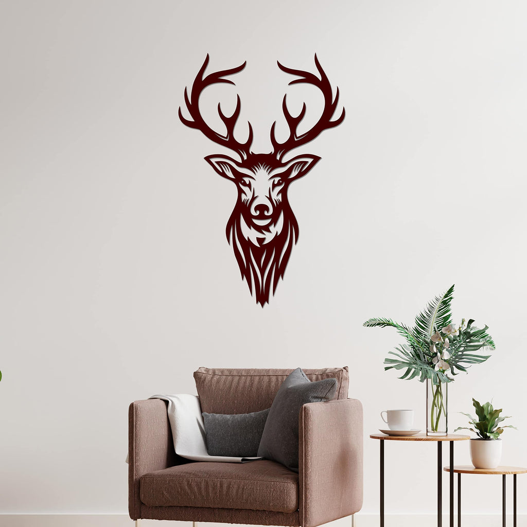 VIBECRAFTS Deer Head MDF Wooden Wall Hanger for Home Decor|Office|Gift (WHVC1Pcs1_50003)