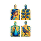 Artvibes Peacock Bird & Beautiful Women Traditional Modern Art Wooden Art Decoration Item for Home | Wall Accent | Sceneries | Wall Illustrations | Graphic Artwork | Gift Items (WH_5633N), Set of 4