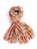 AQVA Printed Cotton Scarf for Women Stylish (Baghiya Aquamarine Orange) | Head and Face Cover Scarf for Girls with Cotton | Soft & Lightweight Scarves/Stoles for all Weather (72 x 43 in)