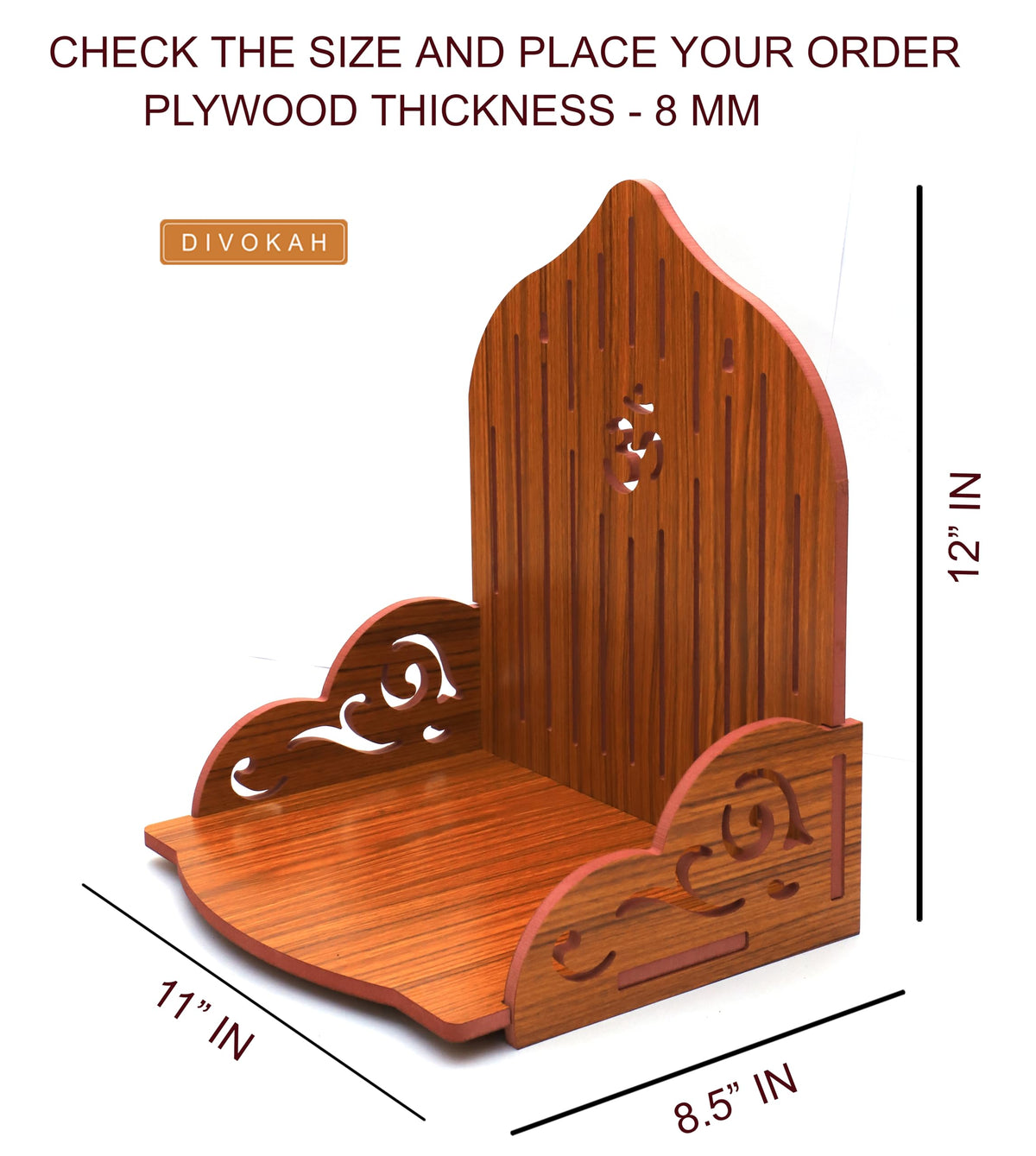 DIVOKAH® MDF Wooden Temple/Wooden chowki/Laddo Gopal Jhula/Swing/God singhasan (WDN OMLINE)