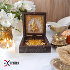 DK trades® Gold Plated Lord Shivji Pooja Box - Premium Gold Shivji for Pooja Box| Pocket Temple Shivji with Charan Paduka| Unique Home, Office