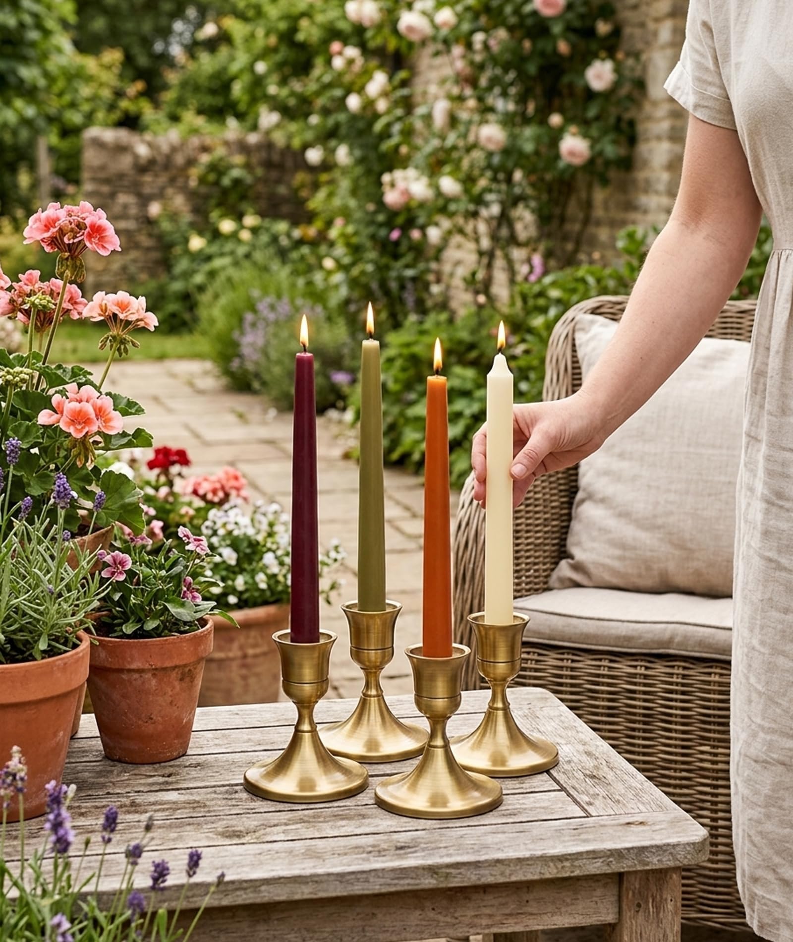 4 PCS Candle Holder Stand, Candle Stand for Home Decor, Candle Stand for Dining Table, Alloy Material, Vintage Style