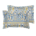 BSB HOME® 220 TC Premium Cotton Printed Pillow Covers | Ultrasoft Breathable Envelope Closure| Pack of 2 Pillow Covers King Size (White & Blue Flower, 20 x 30 Inches)
