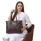 LEGAL BRIBE Textured Tote Bag Combo Of 4 (Brown)