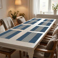 YELONA Placemats Set of 8, Heat-Resistant Woven Vinyl Table Mats, Non-Slip & Washable Dining Tablemats for Kitchen & Dinner Decor, Midnight Blue (45cm x 30cm) Kafalo
