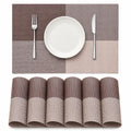 OXSAM Placemats, Heat Insulation Non-Slip Vinyl mats, Stain-Resistant Tablemats for Home and café Dining Table Décor (Taupe Brown, Pack of 4) Kafalo