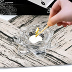 Home Brilliant Tealight Candle Holder Glass Votive Candle Holders, Lotus Tealight Candle Holder for Wedding Table Centerpieces, Party and Home Decor