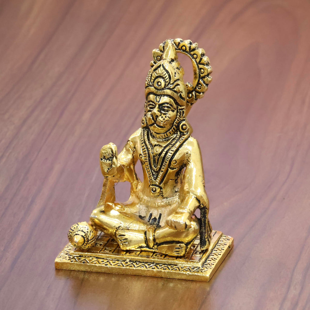 KridayKraft Hanuman ji Metal Statue,Bajrangbali Murti for Pooja & Decor Your Home,Office,Religious Idol Statue Gift Purpose,Table Showpiece Figurines,(Pack of 1 Hanuman Ji Murti) for Car Dashboard...