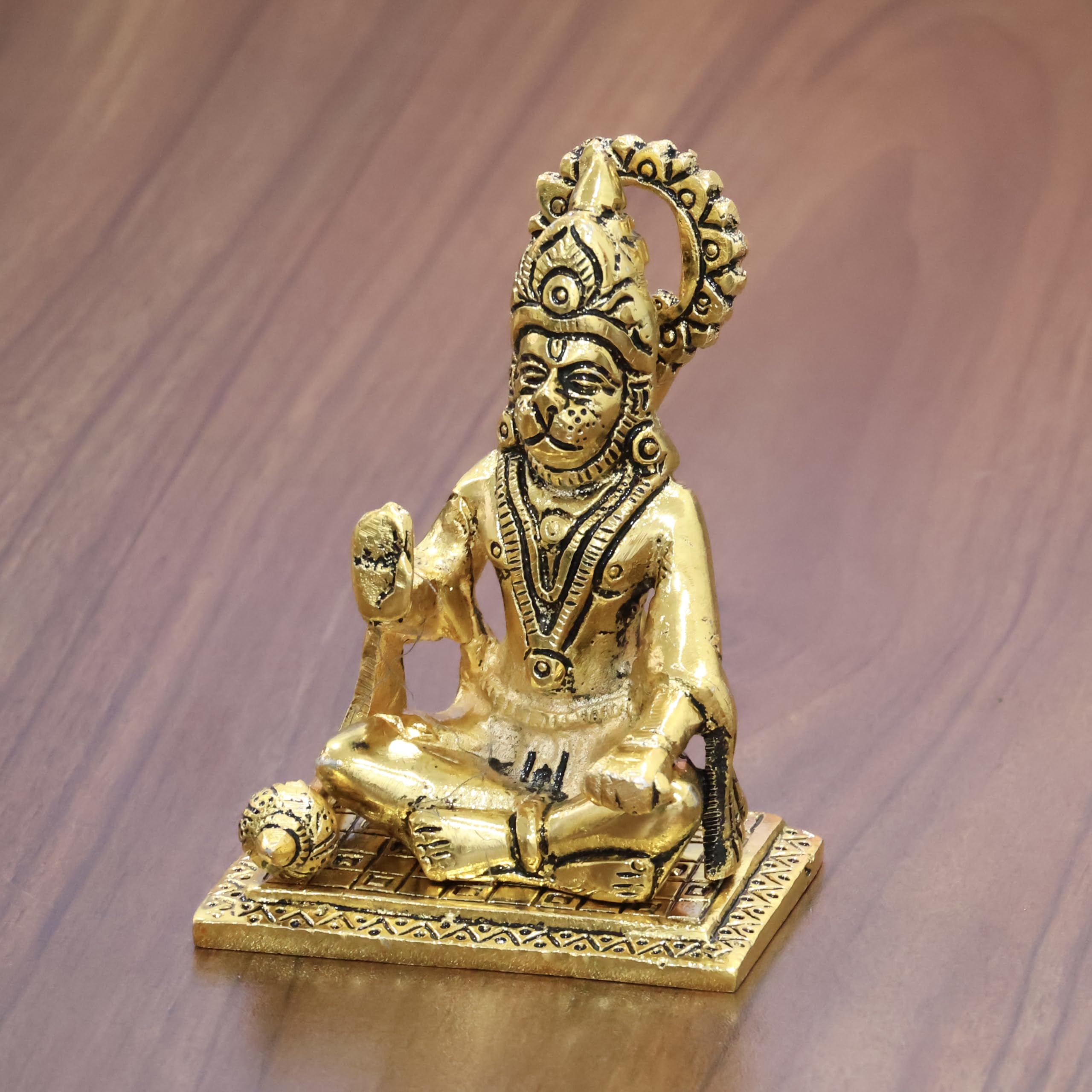 KridayKraft Hanuman ji Metal Statue,Bajrangbali Murti for Pooja & Decor Your Home,Office,Religious Idol Statue Gift Purpose,Table Showpiece Figurines,(Pack of 1 Hanuman Ji Murti) for Car Dashboard...