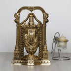 ARTVARKO Brass Tirupati Balaji Venkateshwara Idol Vishnu Chakra Namah Shankh Statue Murti Lord Srinivasa Pooja Vastu Religious Idol for Home Office Temple Decor Gift 8 Inch