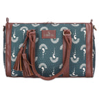 THE CLOWNFISH Lorna Printed Handicraft Fabric Handbag for Women Office Bag Ladies Shoulder Bag Tote for Women College Girls (Slate Grey)