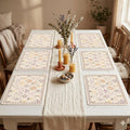 YELONA Leather Dining Table Placemats Set of 6 – Waterproof, Heat Resistant, Anti-Slip, Easy to Clean Table Mats for Dining Table, Kitchen & Home Décor (Pale Beige, 40 x 30 cm) Kafalo