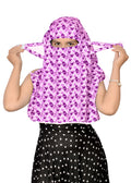 DEEPNYRA - LIVING STYLE Sun Protection Face Cover Cotton Printed Scarf Mask Head Wrap Bandana For Women and Girls Hijab Dupatta Double Layer Head Neck Face Hair Safety All Day Wear Scarf (Purple)