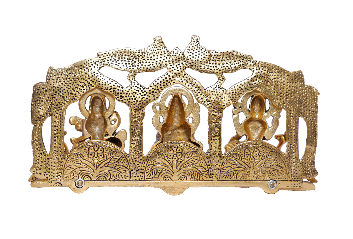 KridayKraft Laxmi Ganesh Saraswati Metal Statue Peacock Frame Looks Beautiful for Decor Your Home, Religious Idol Showpiece,Metal Laxmi Ganesha Murti for Diwali Poojan and Gifting Idol...