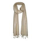 STOLE STUDIO Elegant Luxurious Sequence Viscose Stole Scarf (Beige)