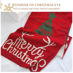 LumiSyne Knitted Scarf For Women Winter Reversible Christmas Reindeer Antler Snowflake Long Pashmina Scarves Shawl Thickened, Christmas Snowflake Red, One Size