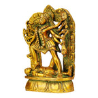 ARTVARKO Brass Kali Maa Murti | Maha Kali Ten Arms Mahakali Kalika Maa Statue Sculpture Idol Murti Decor (Height 6.5 Inches Weight 1.5 Kg)