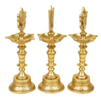 Artvarko Brass Traditional Large Diya Shankh Chakra Namah Tirupati Balaji Shankha Tilak Padma Padmanabha Swami Vishnu Symbol Oil Lamp for Pooja Gift Decoration Showpiece 11 Inch